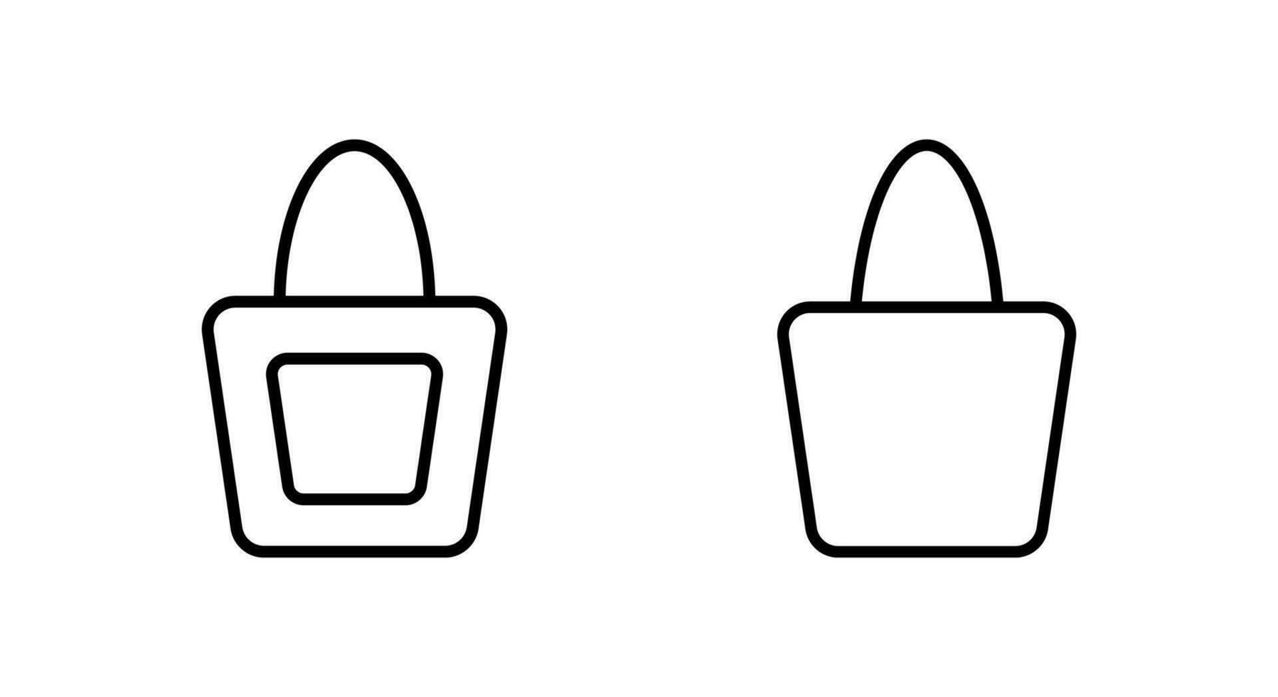 Shopping Bag Lineal Icon Symbol Vector. Black Outline Shopping Bag Icon vector