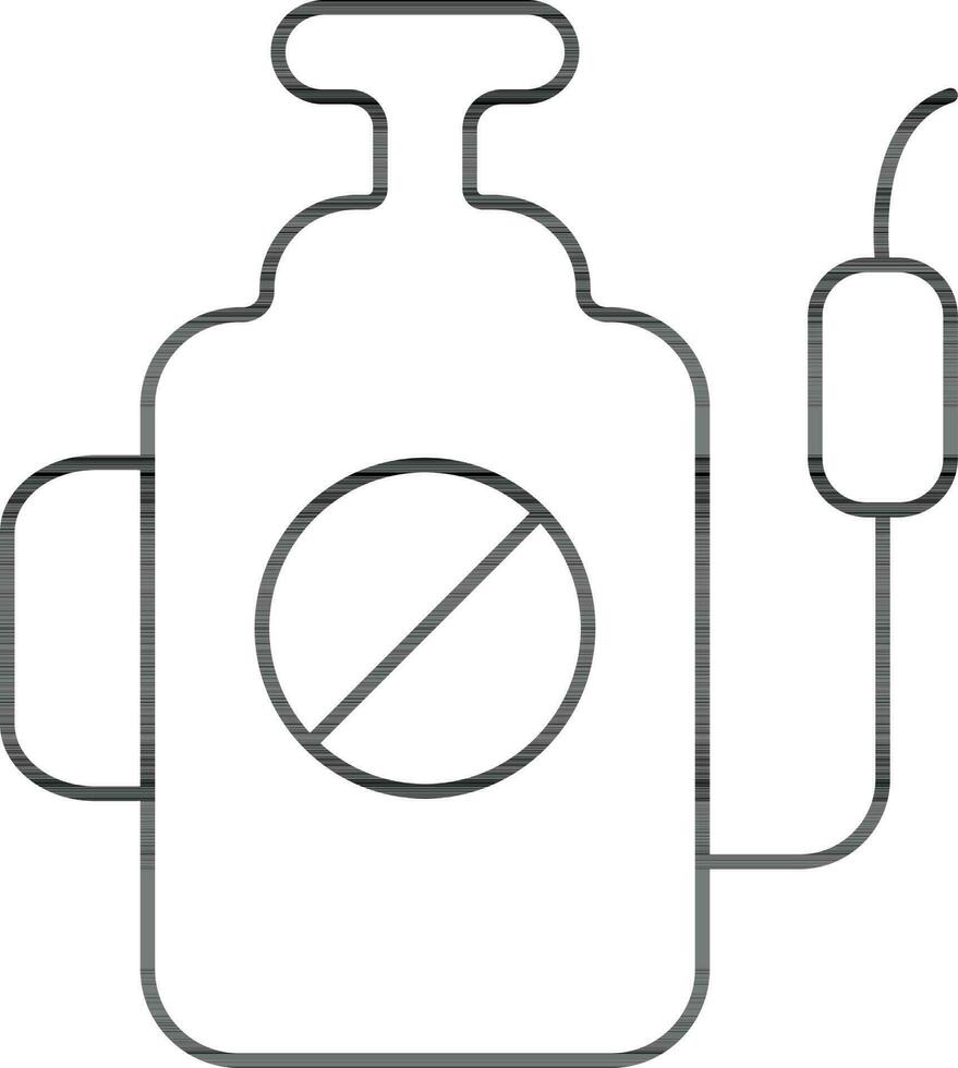 Insecticide Pesticide Icon In Black Line Art. vector