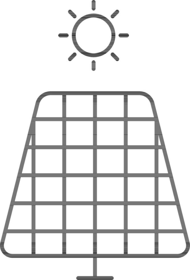 Flat Style Solar Panel Line Art Icon. vector