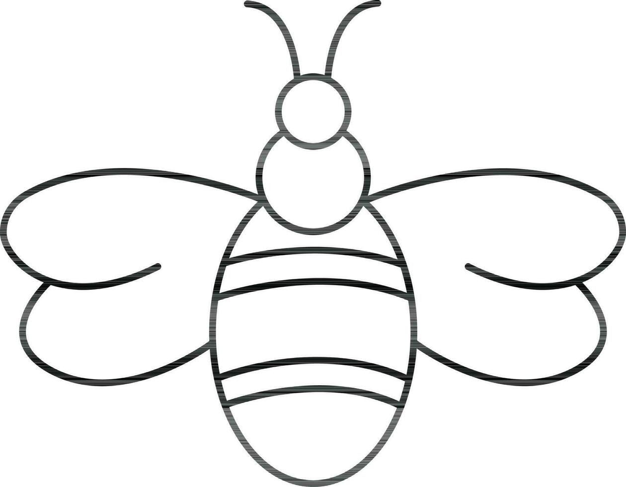 Bee Icon In Line Art. vector