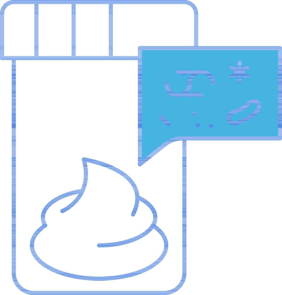 Blue Line Art Illustration Of Stool Test Icon. vector