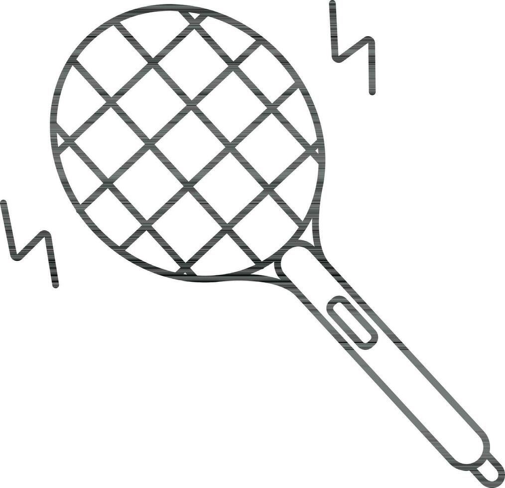 Electric Fly Swatter Icon In Line Art. vector