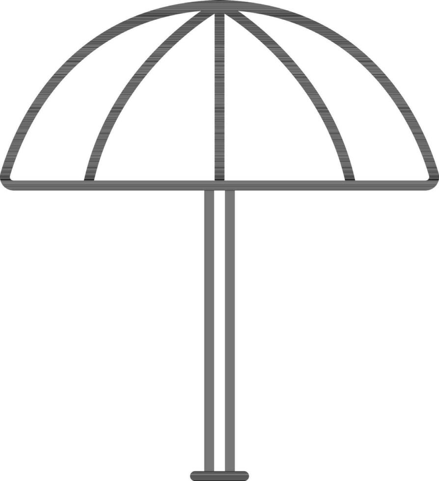 Umbrella Icon In Black Outline. vector