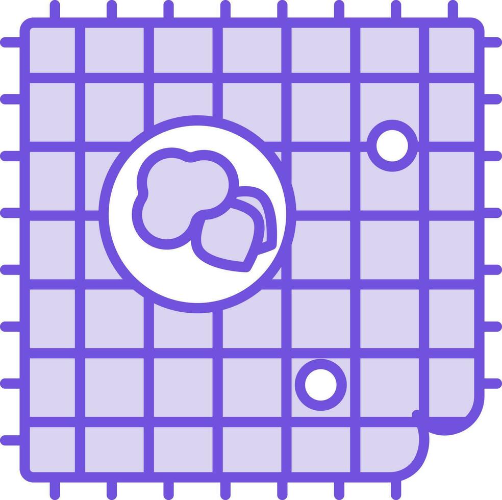 Picnic Mat Icon In Purple And White Color. vector