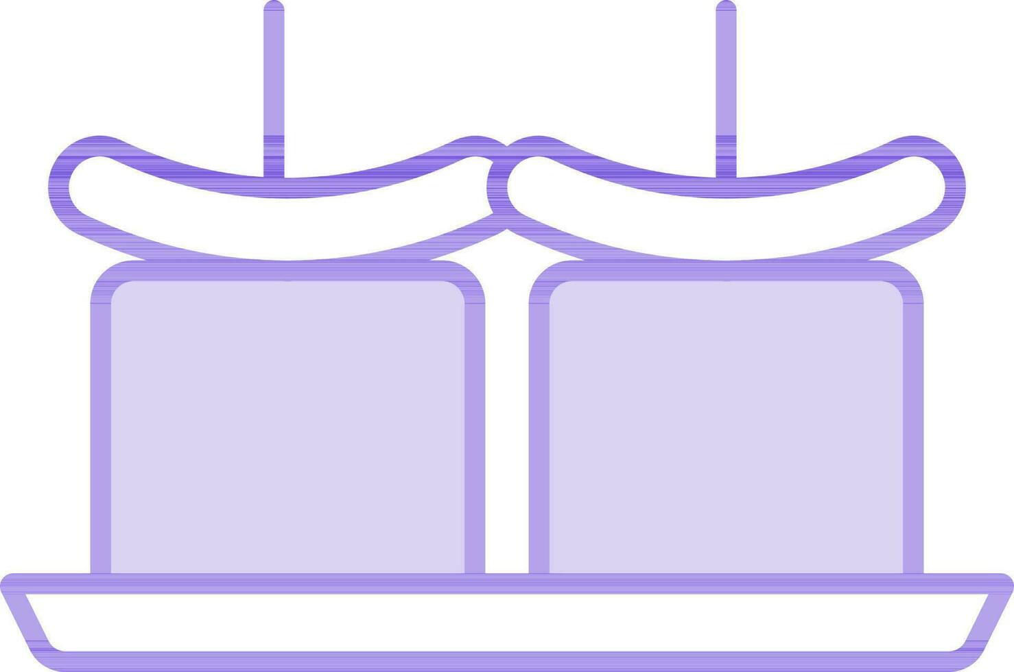 Paneer Tikka Icon In Purple And White Color. vector