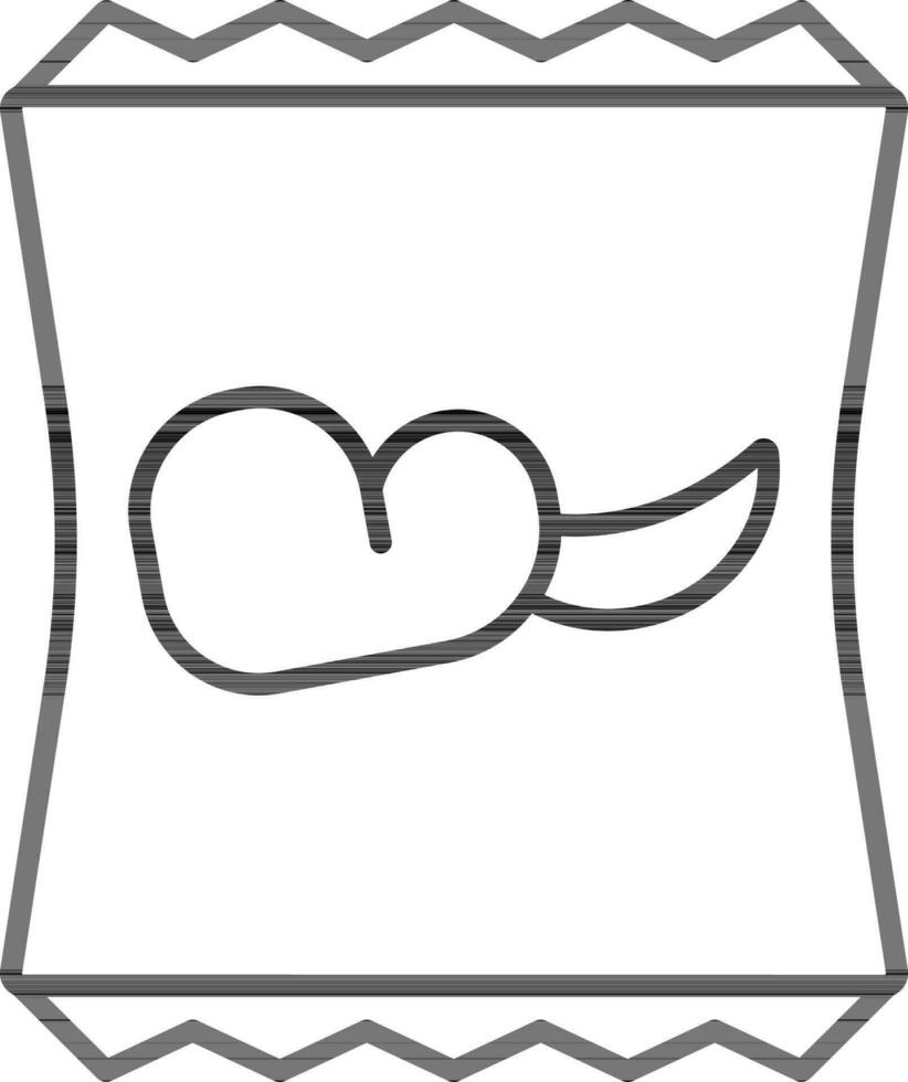 Snack Packet Icon In Thin Line Art. vector