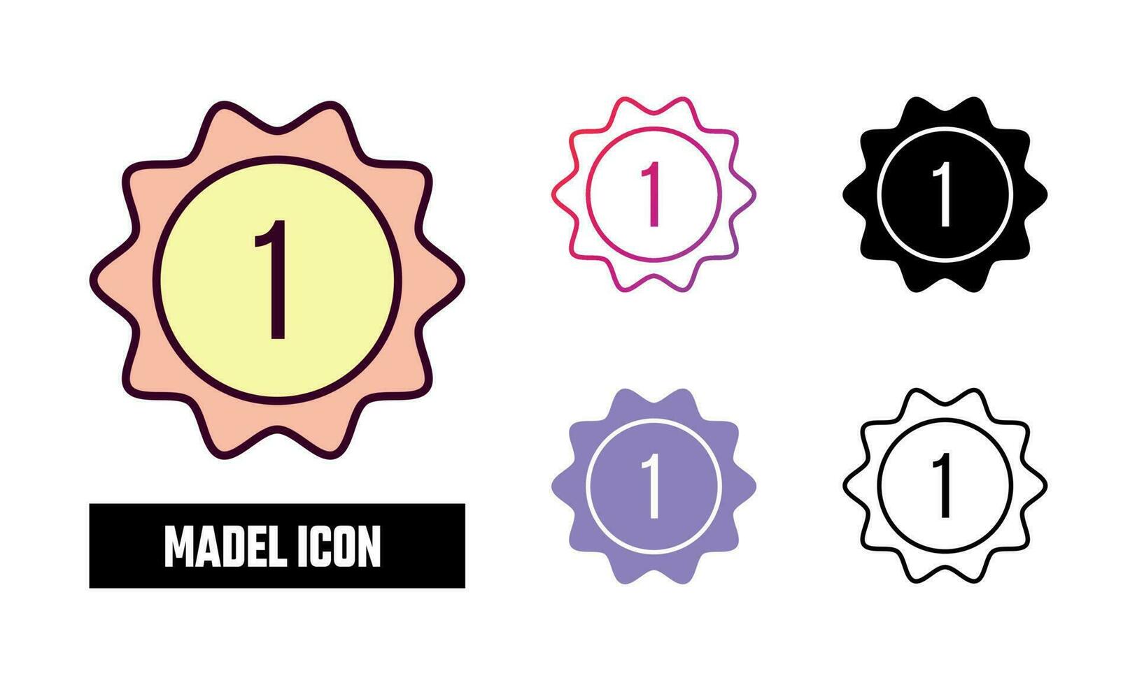 Medal Icon Set Vector Illustration