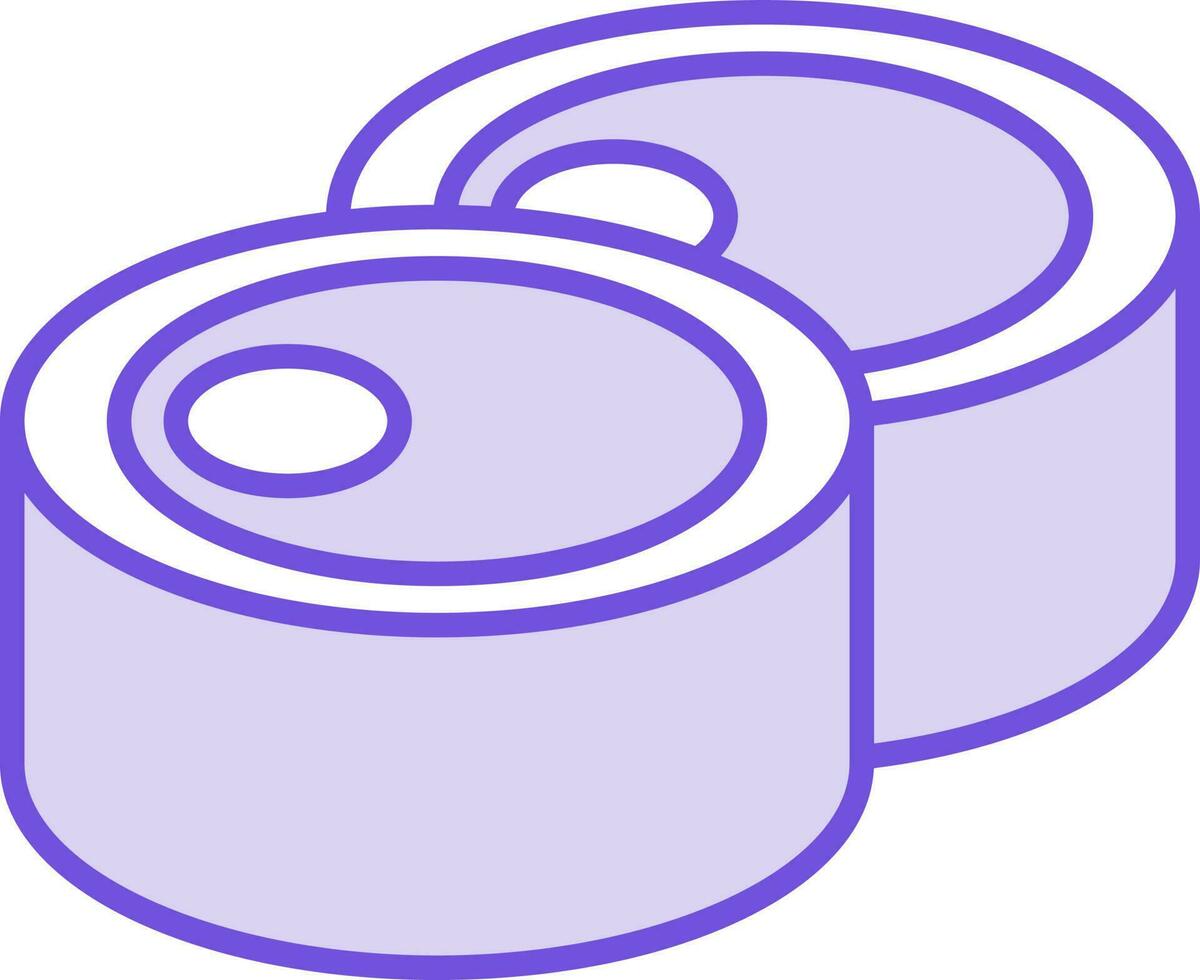 Sushi Icon In Purple And White Color. vector