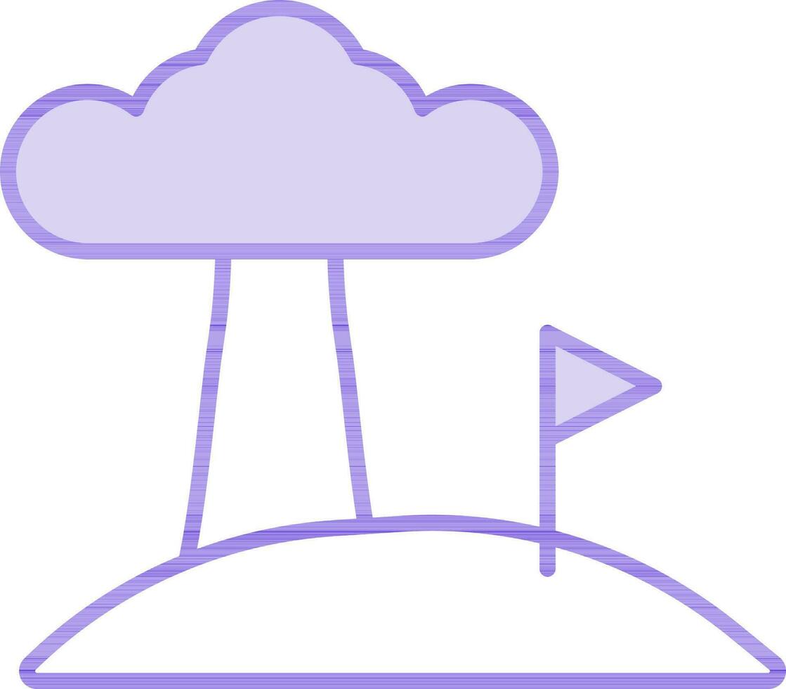 Picnic Spot Icon In Purple And White Color. vector