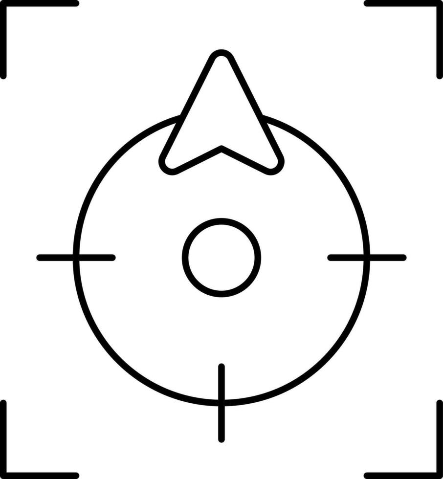 Thin Line Center Point Arrow Icon In Flat Style. vector