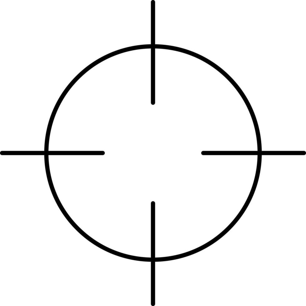 Flat Style Target Point Symbol Or Icon In Black Stroke. vector