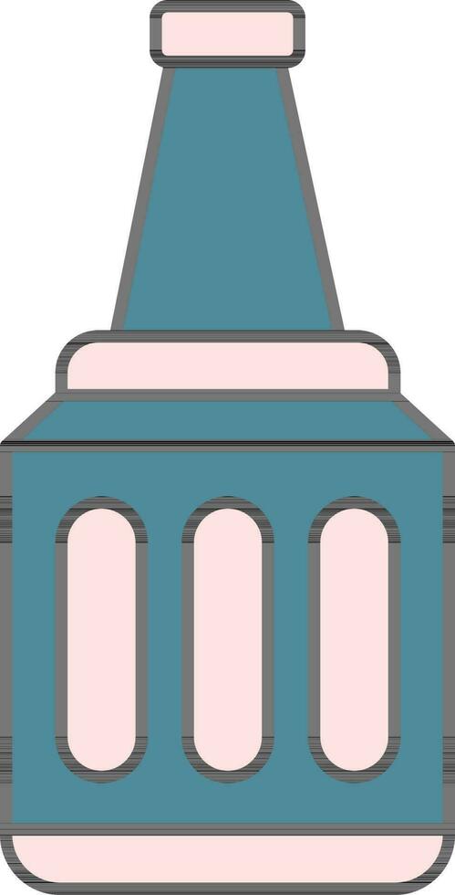 Teal And Pink Drink Bottle Flat Icon. vector