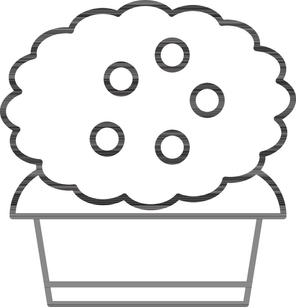 Isolated Flower Pot Icon In Thin Line Art. vector