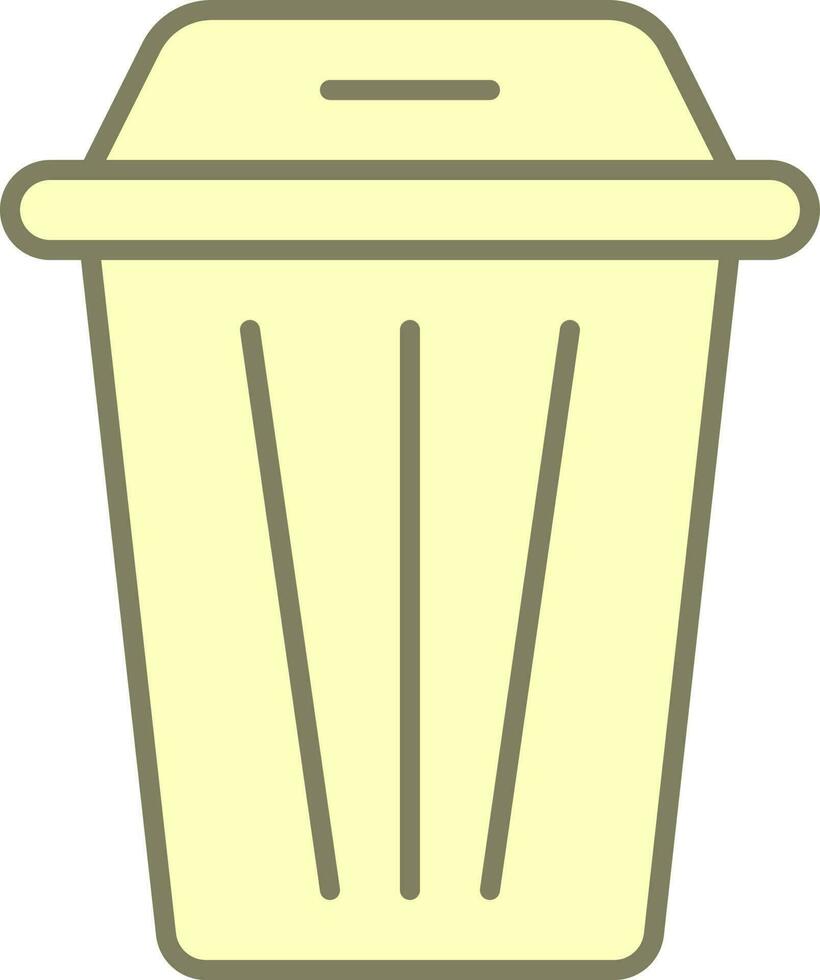 Isolated Dustbin Icon In Yellow Color. vector