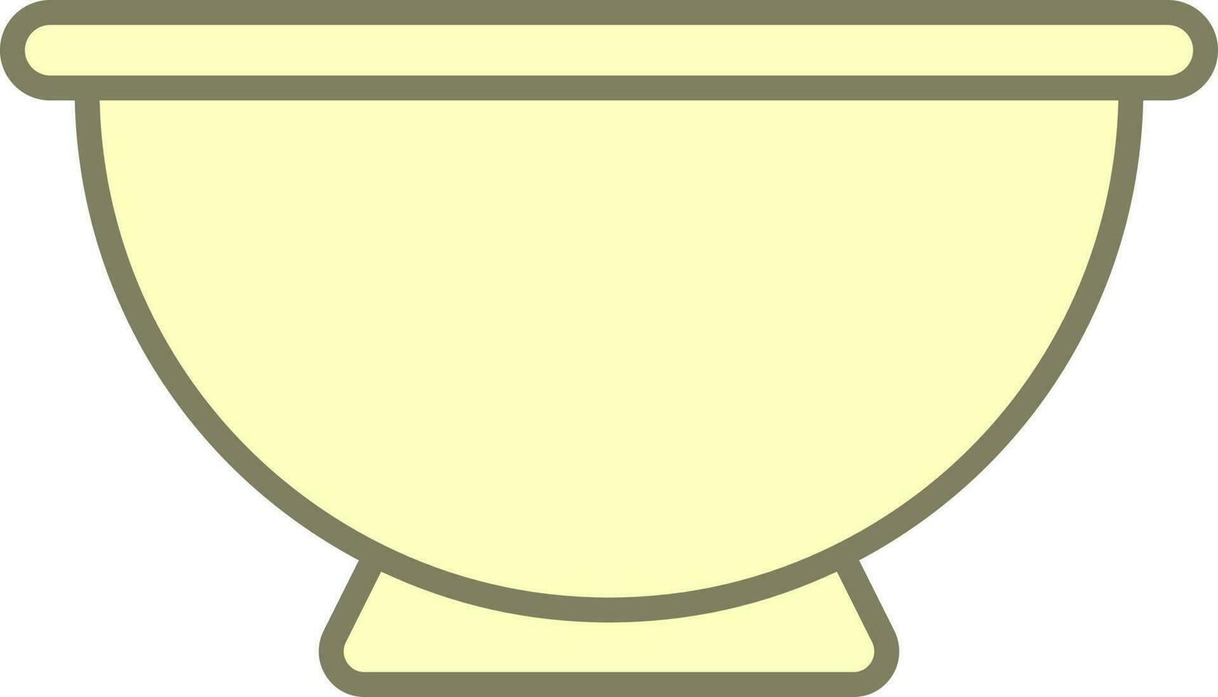 Yellow Bowl Icon In Flat Style. vector