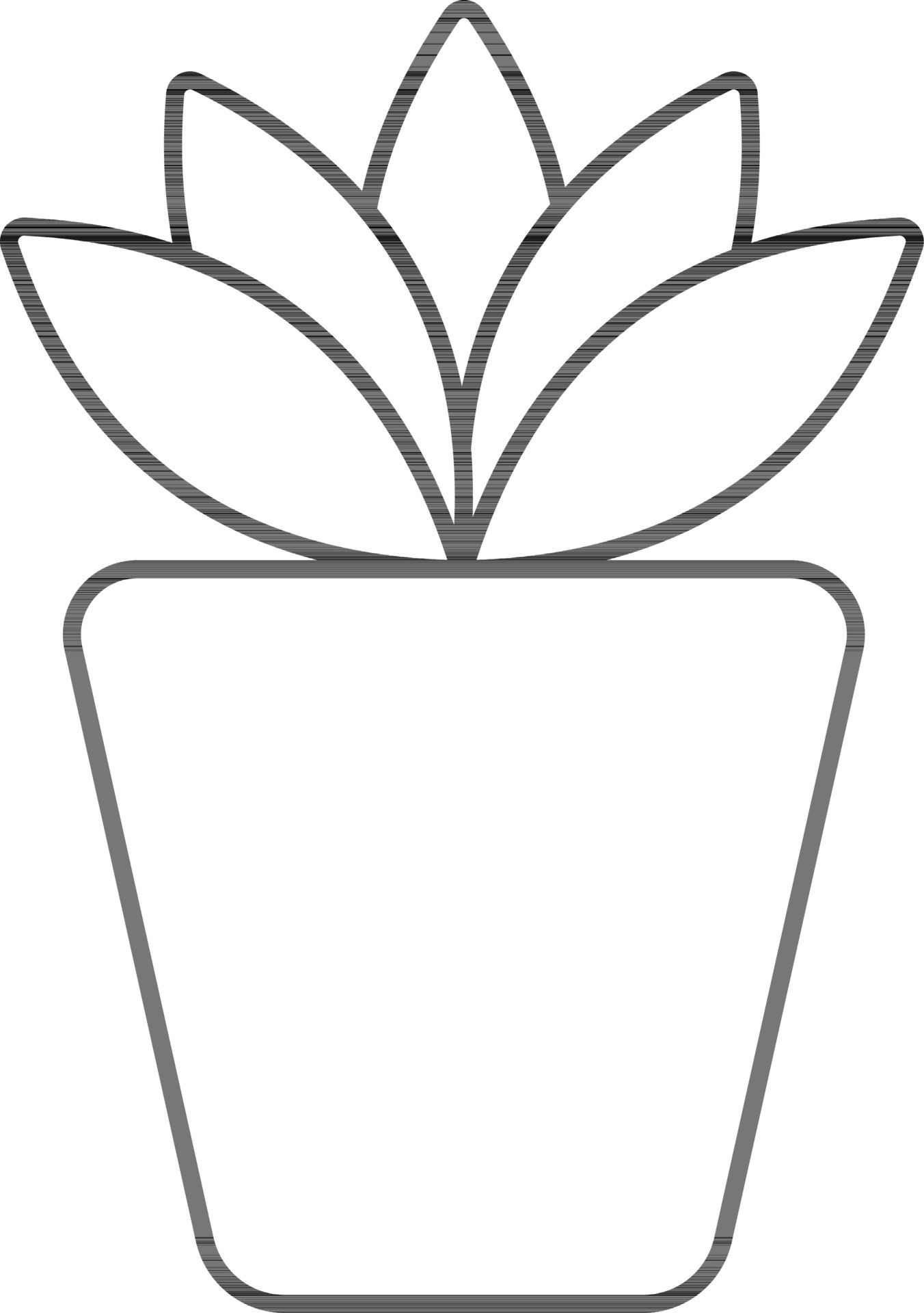 Isolated Plant Pot In Blat Outline. 24465621 Vector Art at Vecteezy