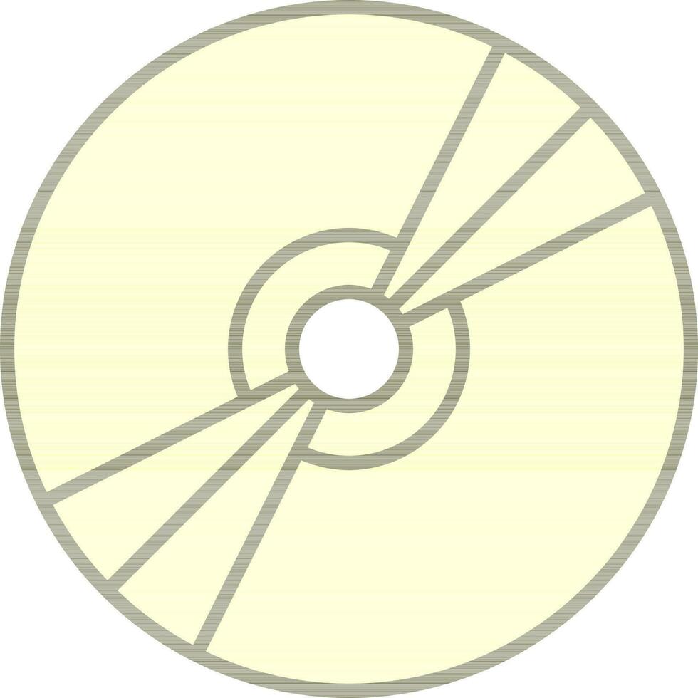 Compact Disk Icon In Yellow Color. vector