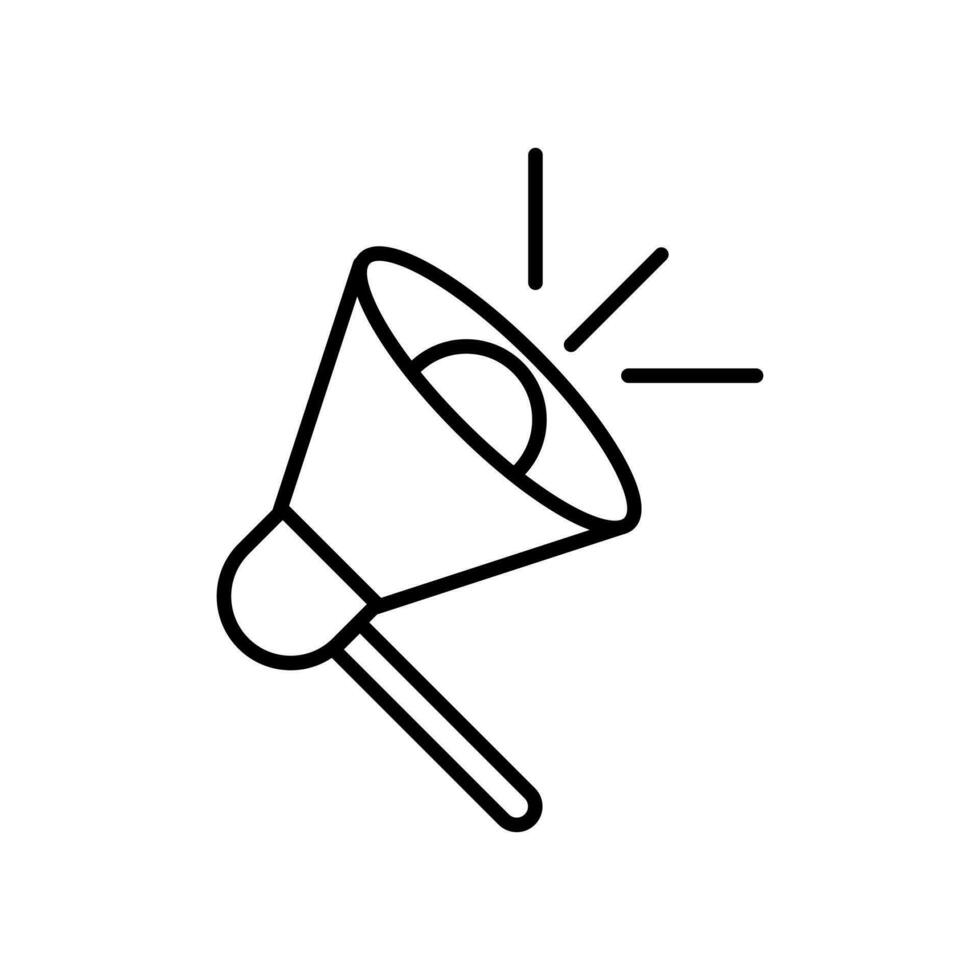 Megaphone Lineal Icon Symbol Vector. Black Outline Megaphone Icon vector