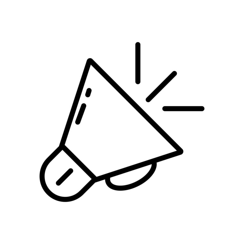 Megaphone Lineal Icon Symbol Vector. Black Outline Megaphone Icon vector