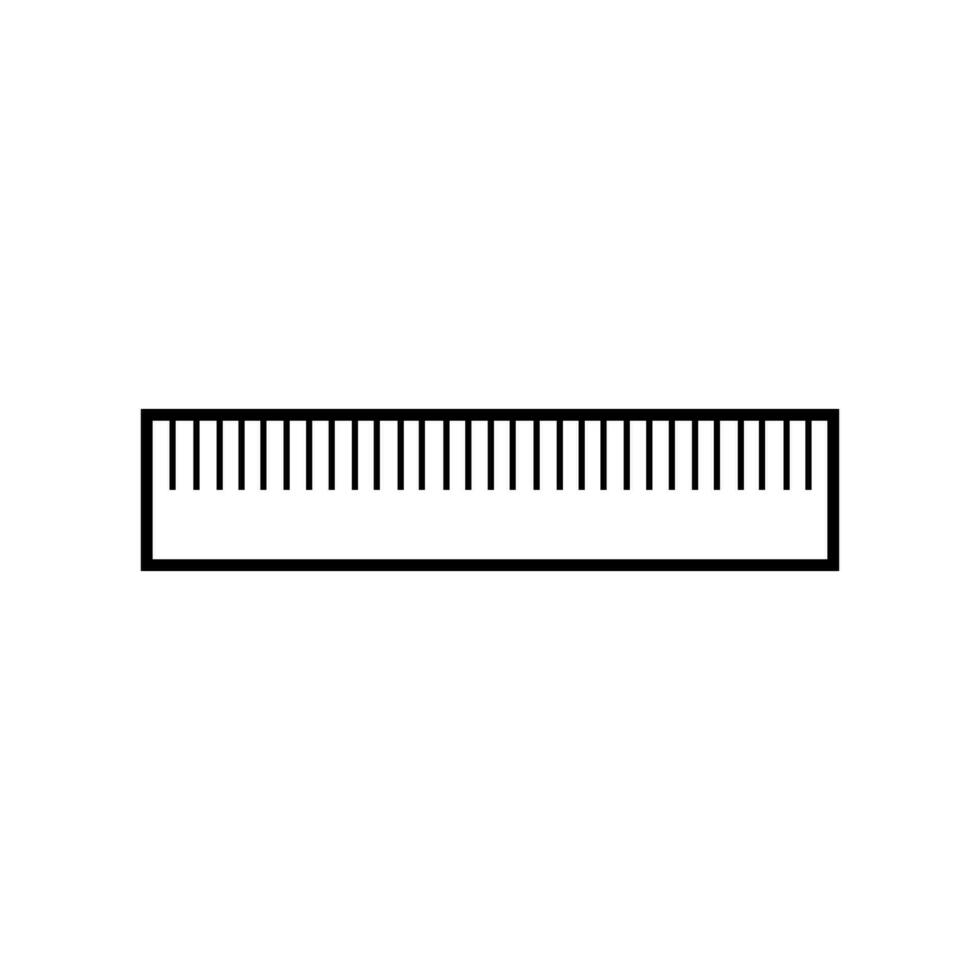 Ruler Lineal Icon Symbol Vector. Black Outline Ruler Icon vector