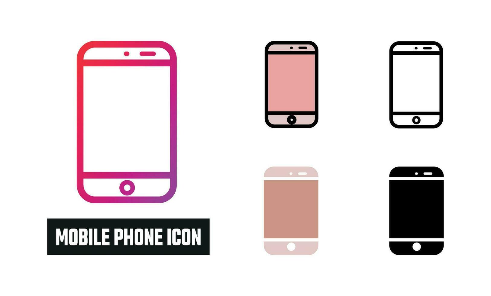Mobile Phone Icon Set Vector Illustration