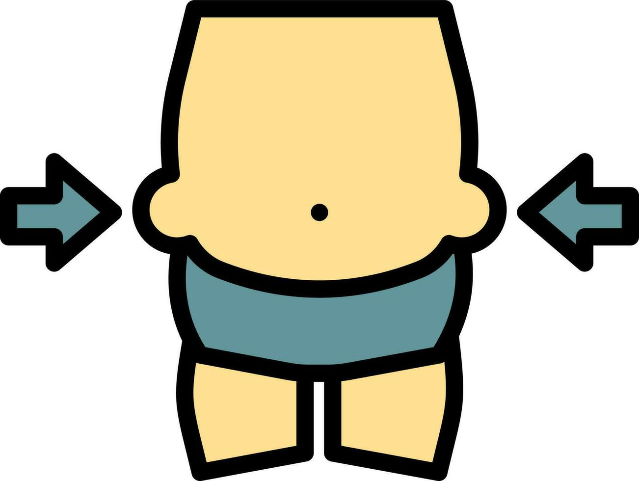 Illustration Of Liposuction Icon In Green And Yellow Color. vector