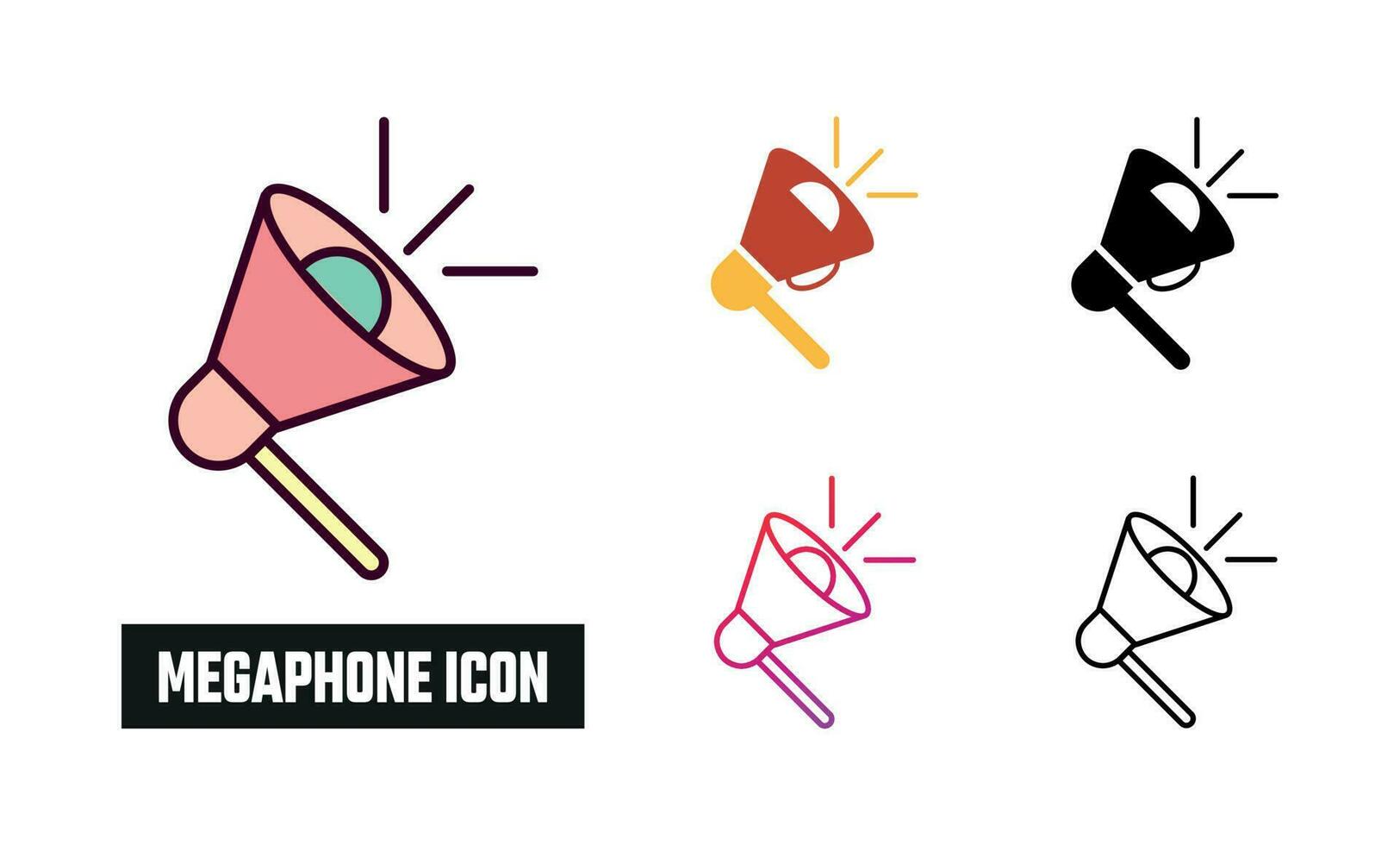 Megaphone Icon Set Vector Illustration