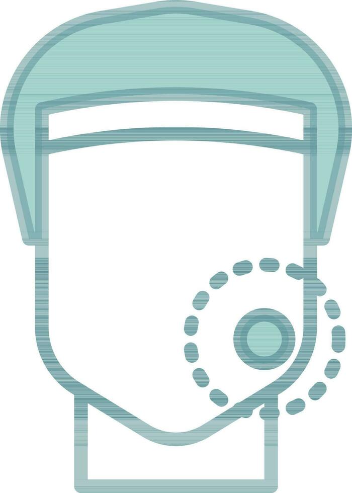 Isolated Wrinkles Surgery Icon In Green And White Color. vector