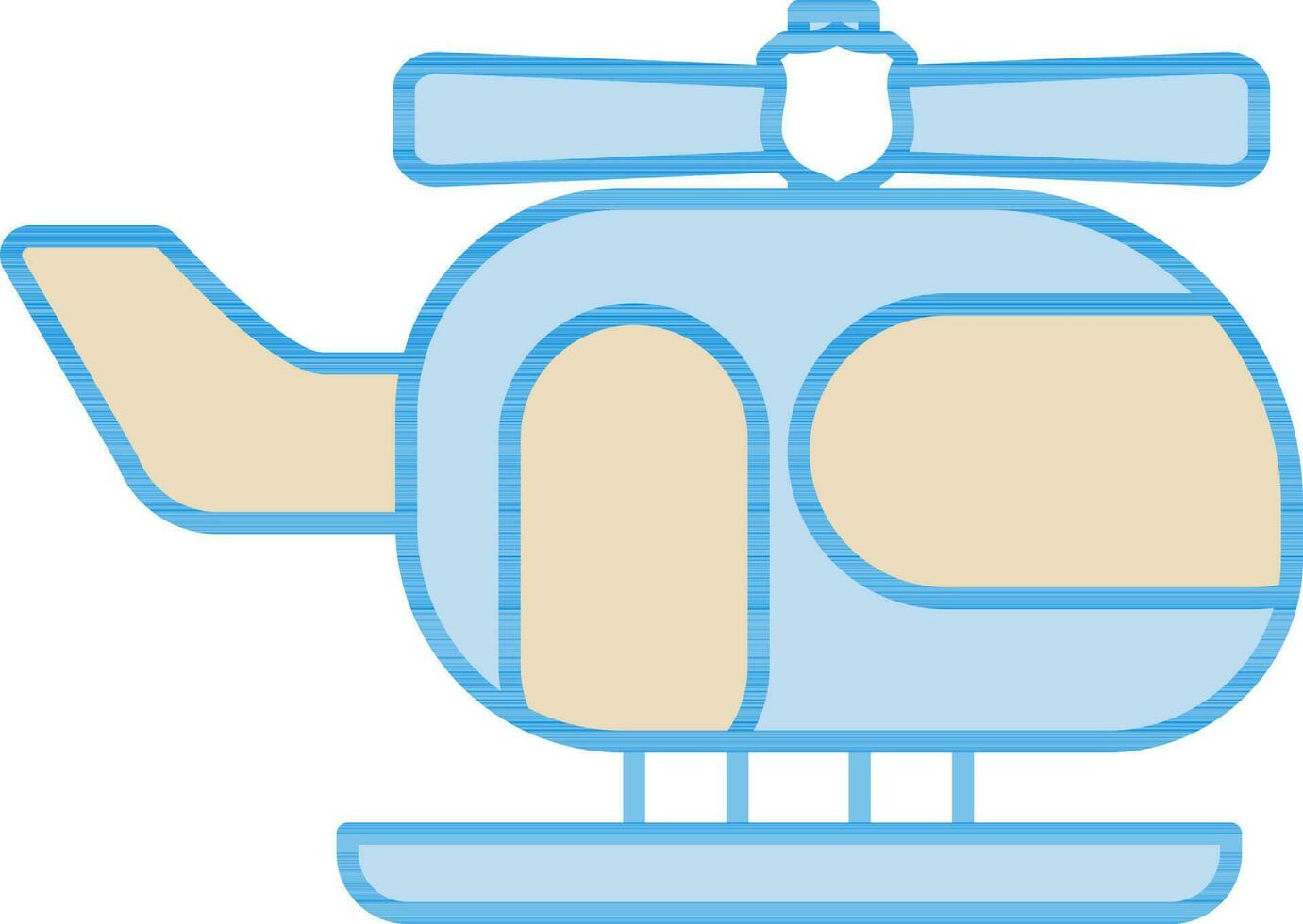 Police Helicopter Icon In Blue And Yellow Color. vector