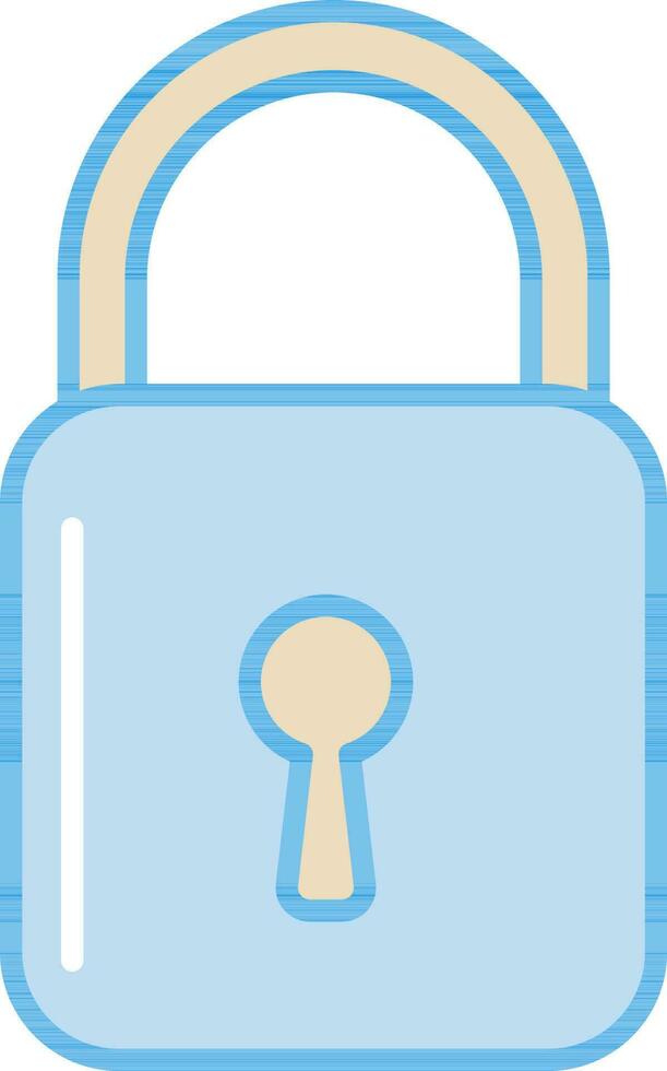 Padlock Icon In Blue And Yellow Color. vector