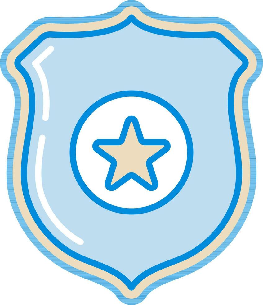 policía Insignia icono en azul y blanco color. vector