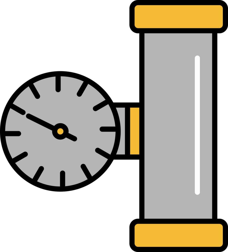 Gauge Meter Pipe Icon In Gray And Orange Color. 24465728 Vector Art at ...