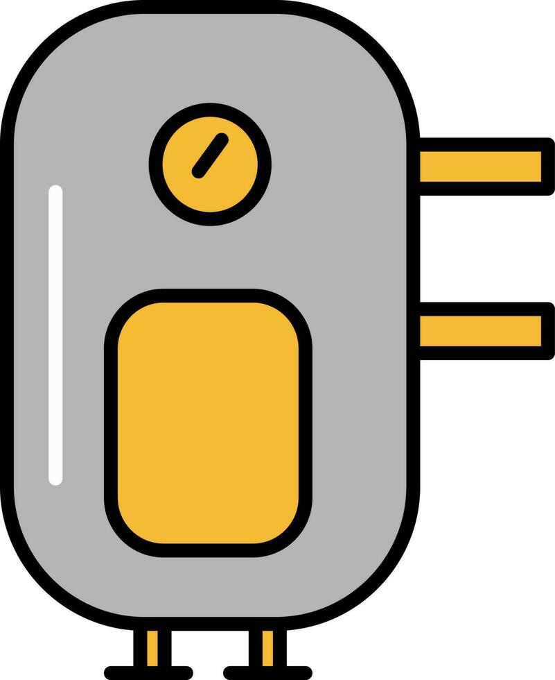 Water Heater Icon In Gray And Orange Color. vector