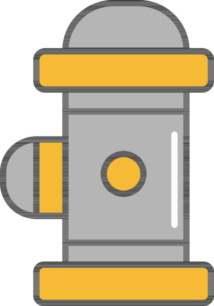 Orange And Grey Hydrant Icon In Flat Style. vector