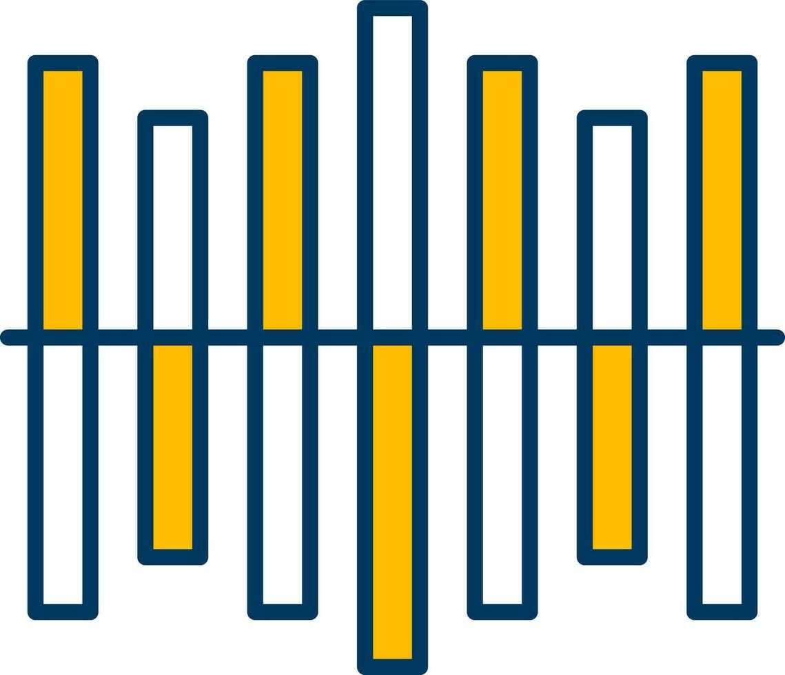 Audio Graph Icon In Yellow And White Color. vector