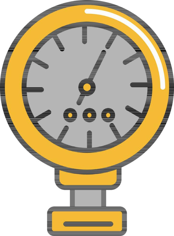 Gauge Meter Icon In Orange And Gray Color. vector