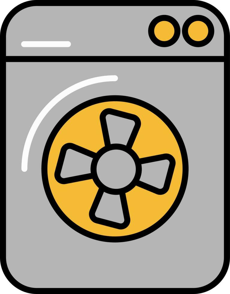 Flat Style Cooler Icon In Gray And Orange Color. vector