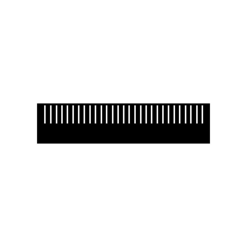 Ruler Fill Icon Symbol Vector. Black Glyph Ruler Icon vector