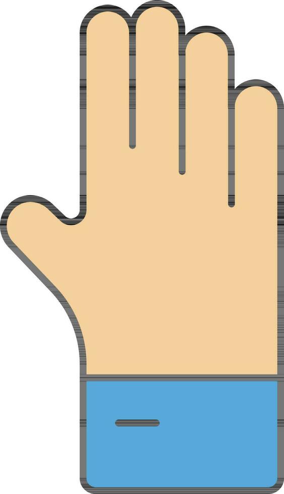Hand Icon In Brown And Blue Color. vector