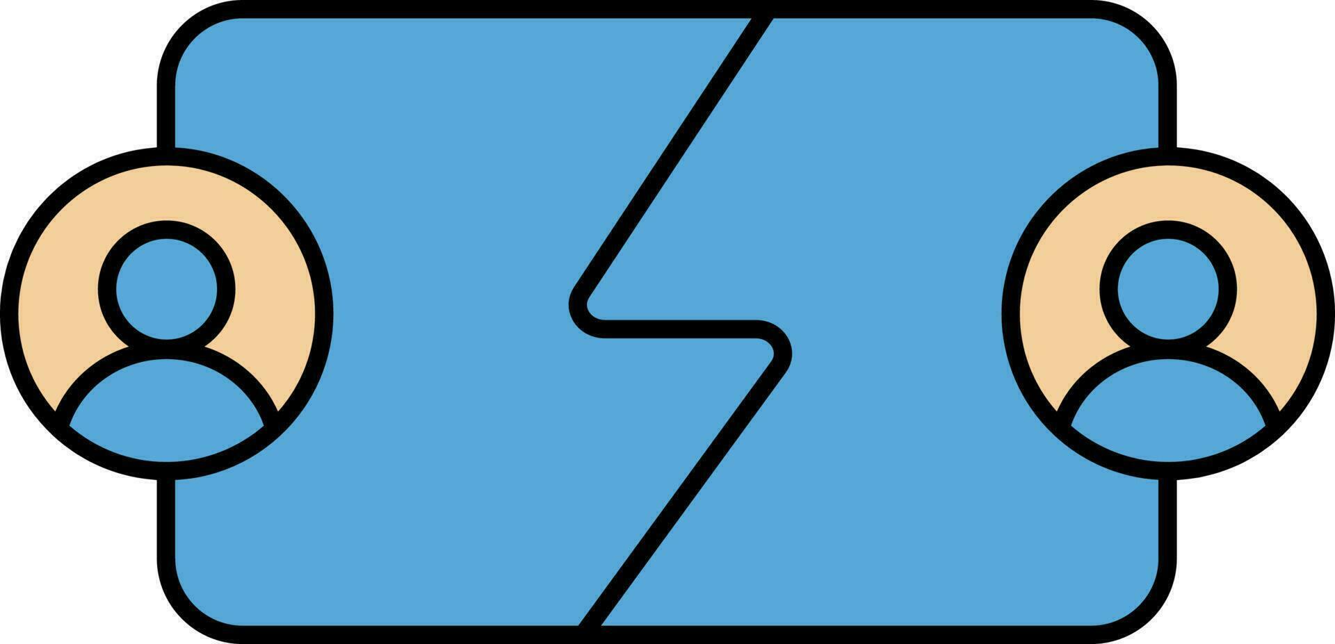 Participate Candidates Icon In Blue And Brown Color. vector
