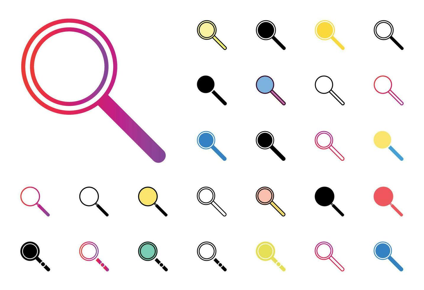 Search Icon Set Vector Illustration