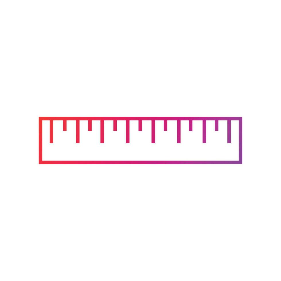 Ruler Gradient Icon Vector Illustration