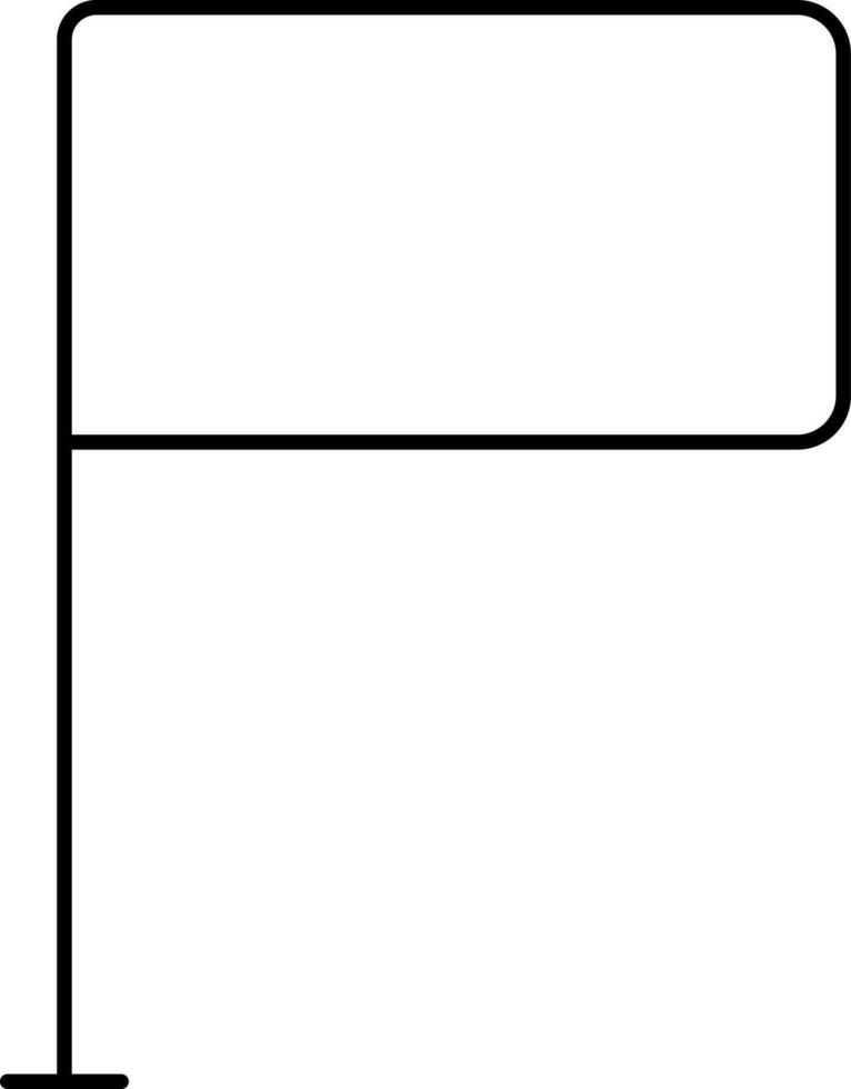 Flag Icon In Black Line Art. vector