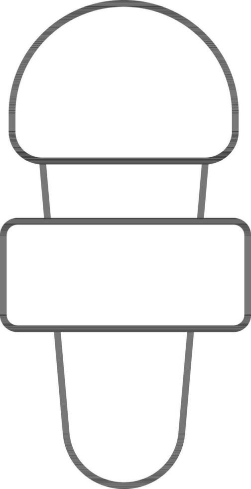 Microphone Icon In Black Line Art. vector