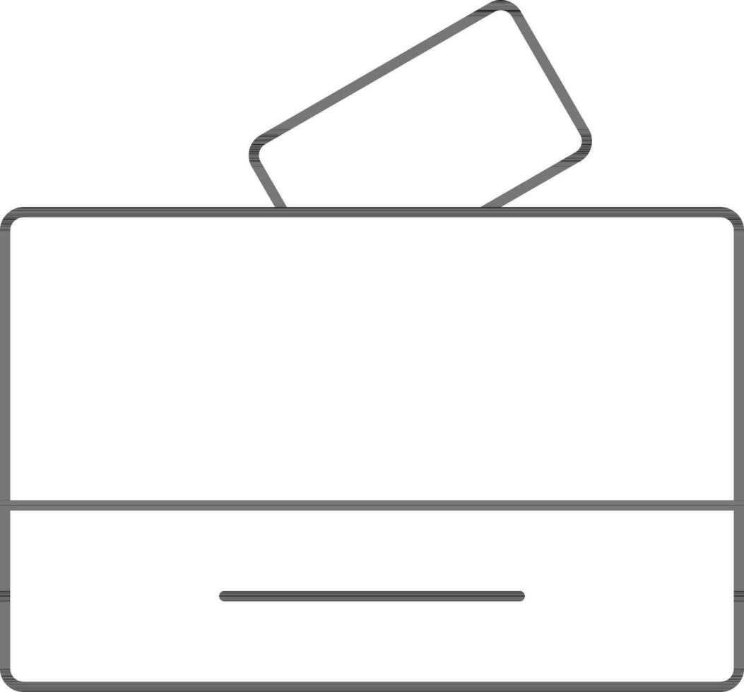 Ballot Box Icon In Line Art. vector