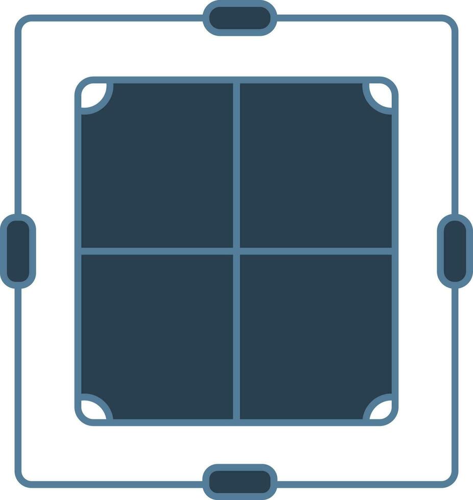 Frame Setting Icon in Blue And White Color. vector