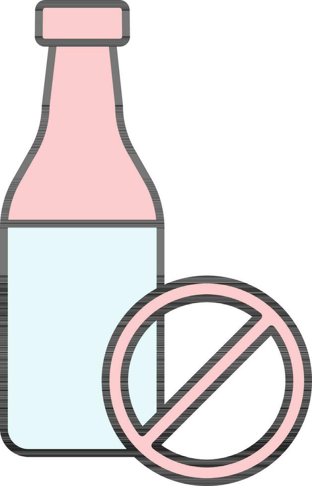 Stop Drink Icon In Blue And Pink Color. vector