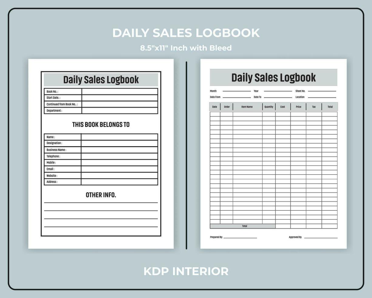 diario ventas cuaderno kdp interior vector