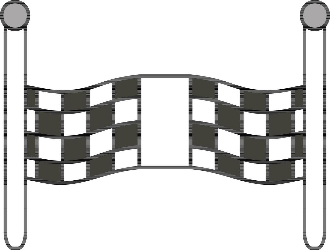 Finish Banner Or Flag Icon In Gray And White Color. vector