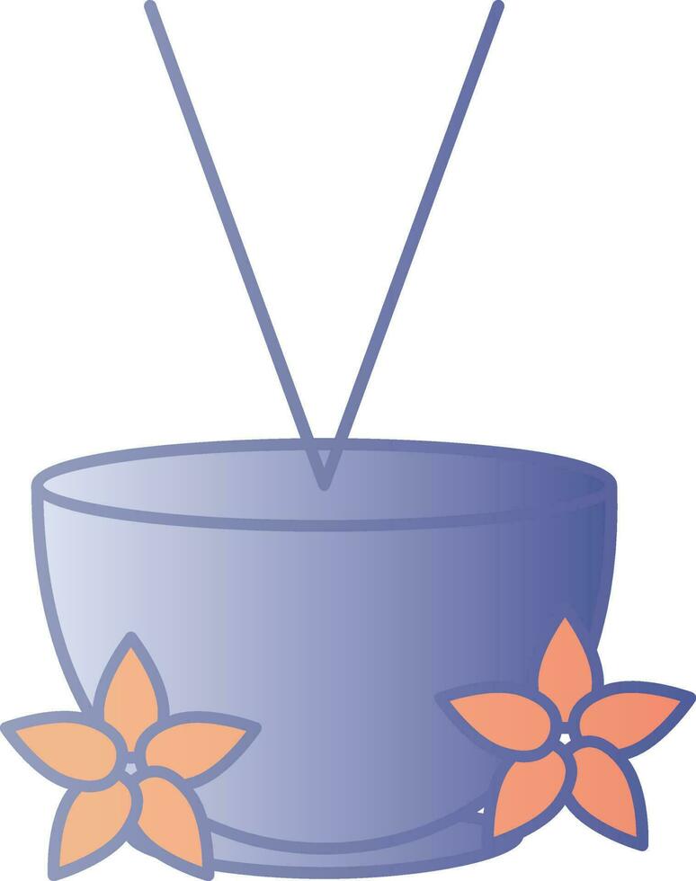 Isolated Aroma Incense Sticks Icon In Blue And Orange Color. vector